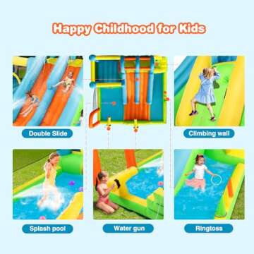 JOYLDIAS Inflatable Water Slide - Fun Giant Bounce House