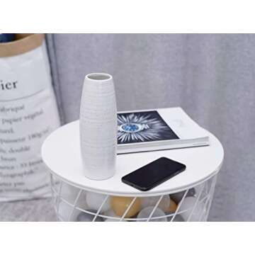 Elegant Dr.Cerart White Flower Vase for Home Decor