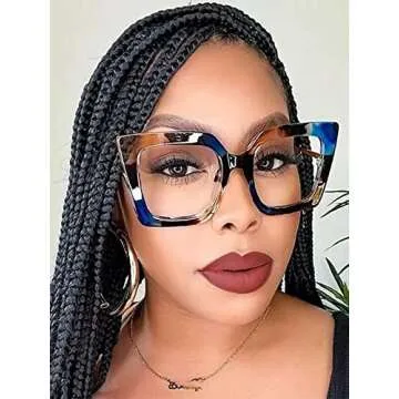 Stylish AIEYEZO Oversized Blue Light Glasses for Women