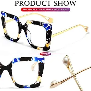 Stylish AIEYEZO Oversized Blue Light Glasses for Women