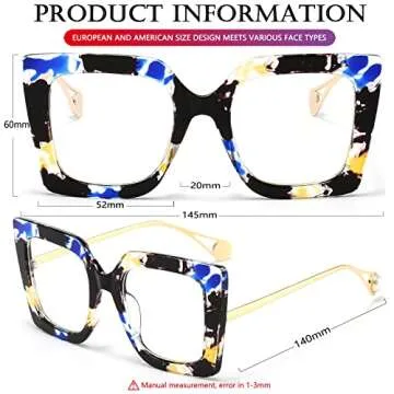 Stylish AIEYEZO Oversized Blue Light Glasses for Women