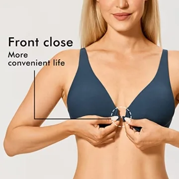 DELIMIRA Front Closure Bra Comfortable Plus Size Sargasso