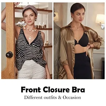 DELIMIRA Front Closure Bra Comfortable Plus Size Sargasso