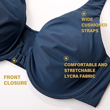 DELIMIRA Front Closure Bra Comfortable Plus Size Sargasso