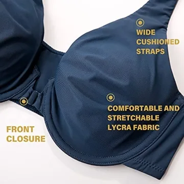 DELIMIRA Front Closure Bra Comfortable Plus Size Sargasso