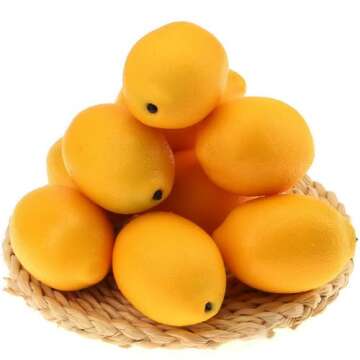 Gresorth 8pcs Artificial Lifelike Simulation Yellow Lemon Fake Fruit Home Kitchen Cabinet Decoration...