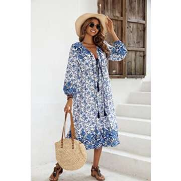Stylish R.Vivimos Floral Bohemian Midi Dress for Women