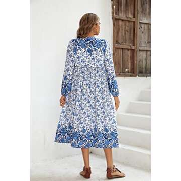 Stylish R.Vivimos Floral Bohemian Midi Dress for Women