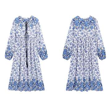 Stylish R.Vivimos Floral Bohemian Midi Dress for Women