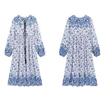 Stylish R.Vivimos Floral Bohemian Midi Dress for Women