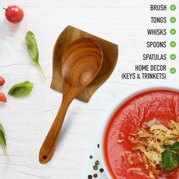 Zulay Acacia Wood Spoon Rest - Elegant Kitchen Utensil Holder