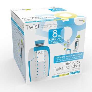 Twist Pouch 40-Count 8 oz. Direct-Pump Breastmilk Storage Pouches