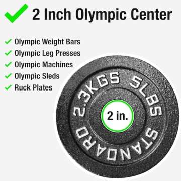 Steel Olympic Plates 175LB Set - 2 inch Olympic Hammertone Coated 2x 2.5lb, 5lb, 10lb, 25lb, & 45lb ...