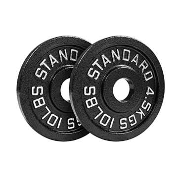 Steel Olympic Plates 175LB Set - 2 inch Olympic Hammertone Coated 2x 2.5lb, 5lb, 10lb, 25lb, & 45lb for Weight Lifting Training