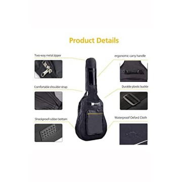 Durable Waterproof Acoustic Guitar Case with Storage