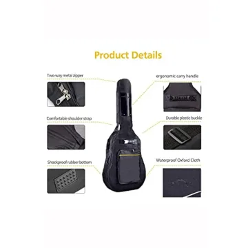 Durable Waterproof Acoustic Guitar Case with Storage
