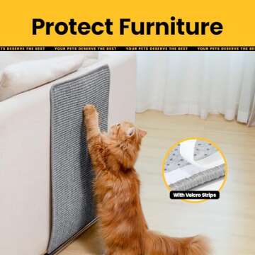 Conlun Cat Scratcher Mat,Natural Sisal Cat Scratch Pad,Horizontal Floor Cat Scratching Pads Rug for Indoor Cats Grinding Claws Nails,Cat Furniture Protector for Couch & Carpets & Sofas