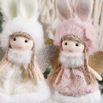 PGYFIS Christmas Decoration Angel Doll Pendant Tree Decorative Hanging Ornaments Crafts Gifts (type19)