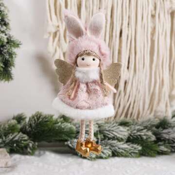 PGYFIS Christmas Decoration Angel Doll Pendant Tree Decorative Hanging Ornaments Crafts Gifts (type19)