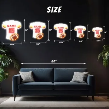 ZLOOREE Custom Football Jersey Neon Sign for Fans