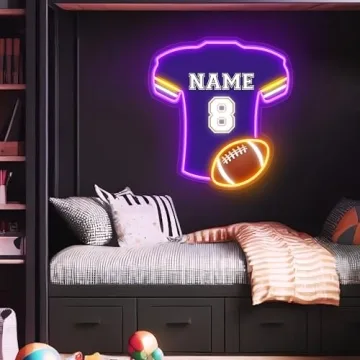 ZLOOREE Custom Football Jersey Neon Sign for Fans
