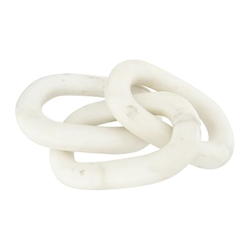 Bloomingville White Marble Chain Link Figurine Elegant Décor