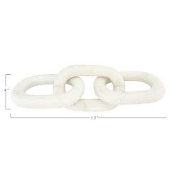 Bloomingville White Marble Chain Link Figurine Elegant Décor