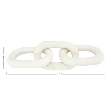 Bloomingville White Marble Chain Link Figurine Elegant Décor
