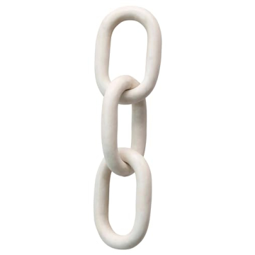 Bloomingville White Marble Chain Link Figurine Elegant Décor