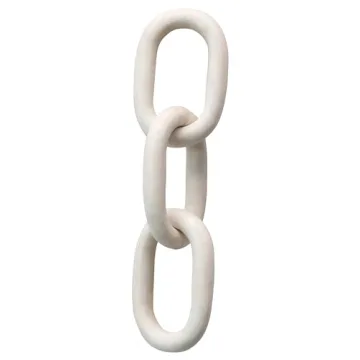 Bloomingville White Marble Chain Link Figurine Elegant Décor