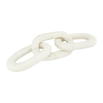 Bloomingville White Marble Chain Link Figurine Elegant Décor