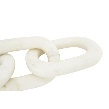 Bloomingville White Marble Chain Link Figurine Elegant Décor