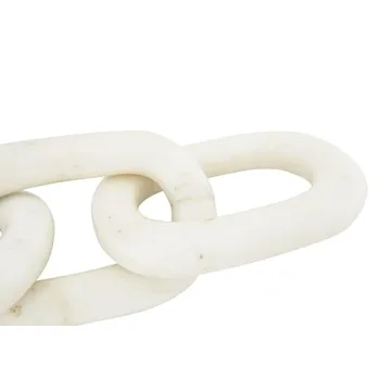 Bloomingville White Marble Chain Link Figurine Elegant Décor