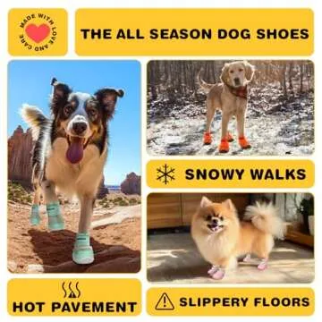 Hcpet Dog Shoes for Large Dogs, Breathable Dog Booties for Small Medium Dogs, Anti-Slip Dog Boots & Paw Protectors for Hot Pavement Winter Snow Hiking with Reflective Straps Orange Size 7