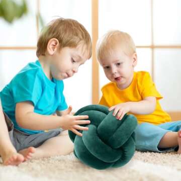 Wadser Short Plush Knot Ball Pillow, Waist Cushion Home Decoration Plush Throw Pillow Cushion for Sofa Car Office Decor, (White, 7x7)