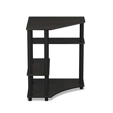 FURINNO Turn-N-Tube Space Saving, Corner Desk, Espresso/Black