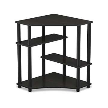 FURINNO Turn-N-Tube Space Saving, Corner Desk, Espresso/Black