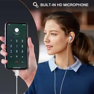 USB C Headphones Type C Earbuds for iPhone 15/16 Pro/ 15 Pro Max Samsung S25 Headphones with Microphone Noise Isolation Stereo Wired Earphones for Samsung Galaxy S24 S23 S22 Pixel 9 8a Android