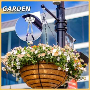 FINDMAG 8 Pack 100LBS Neodymium Magnet Hooks with Swivel Carabiner, Strong Heavy Duty Magnetic Hooks for Hanging, Kitchen, Office, Warehouse, School