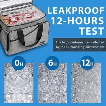 CANWAY Cooler Bag 40-Can Large, Insulated Soft Sided Cooler Bag with 2 Ice Packs for Outdoor Travel Hiking Beach Picnic BBQ Party, Gray