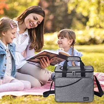 CANWAY Cooler Bag 40-Can Large, Insulated Soft Sided Cooler Bag with 2 Ice Packs for Outdoor Travel Hiking Beach Picnic BBQ Party, Gray