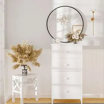 KAI-ROAD White Dresser for Bedroom, Small Dresser Storage Drawers, 4 Drawer Dresser Kids Dressers Ch...