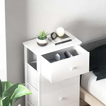 KAI-ROAD White Dresser for Bedroom, Small Dresser Storage Drawers, 4 Drawer Dresser Kids Dressers Chest of Drawers for Closet,Bedroom Dorm Modern