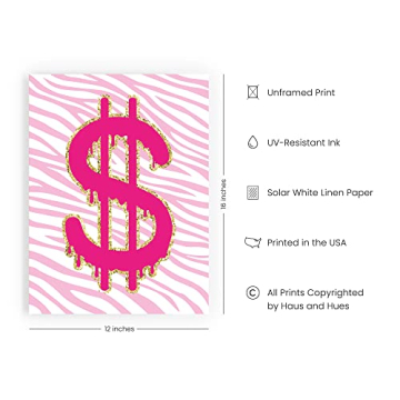 Trendy Preppy Pink Poster for Teen Girls Room Decor