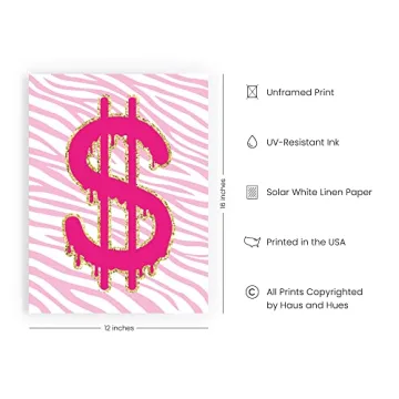Trendy Preppy Pink Poster for Teen Girls Room Decor
