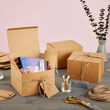 Stockroom Plus Brown Gift Boxes with Lids, Bulk for Wedding Favors, Birthday Party (6x6 In, 25 Pack)