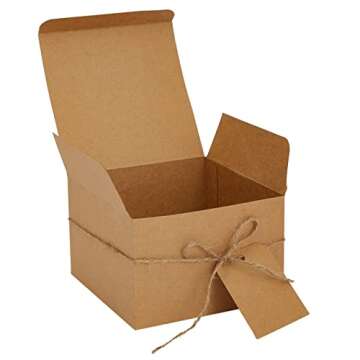 Stockroom Plus Brown Gift Boxes with Lids, Bulk for Wedding Favors, Birthday Party (6x6 In, 25 Pack)
