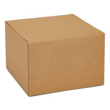 Stockroom Plus Brown Gift Boxes with Lids, Bulk for Wedding Favors, Birthday Party (6x6 In, 25 Pack)