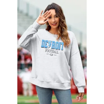 ASTANFY Womens Football Sweatshirt Cozy Game Day Style