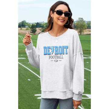 ASTANFY Womens Football Sweatshirt Cozy Game Day Style